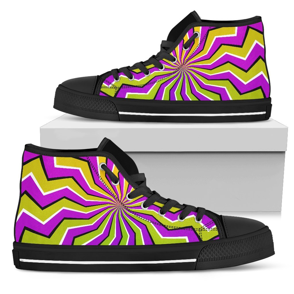 Colorful Dizzy Moving Optical Illusion Women's High Top Shoes