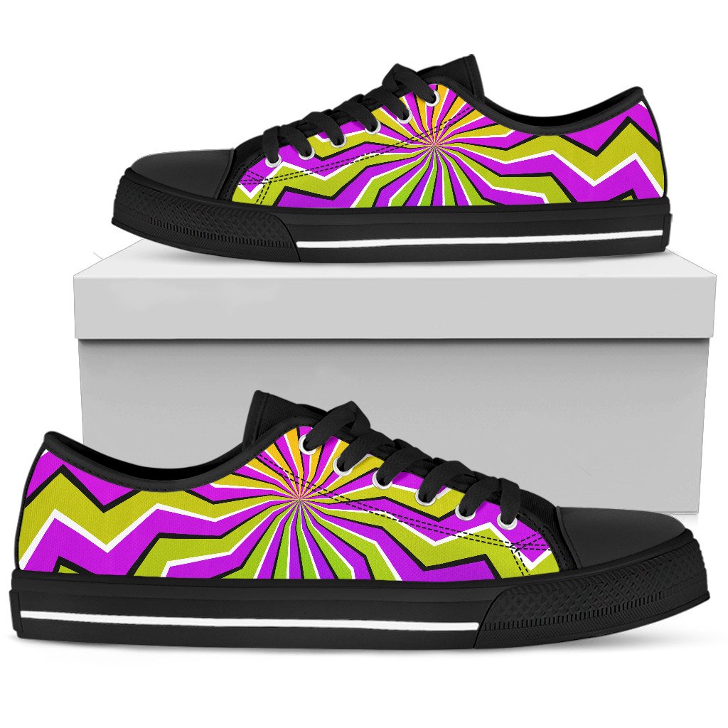 Colorful Dizzy Moving Optical Illusion Women's Low Top Shoes