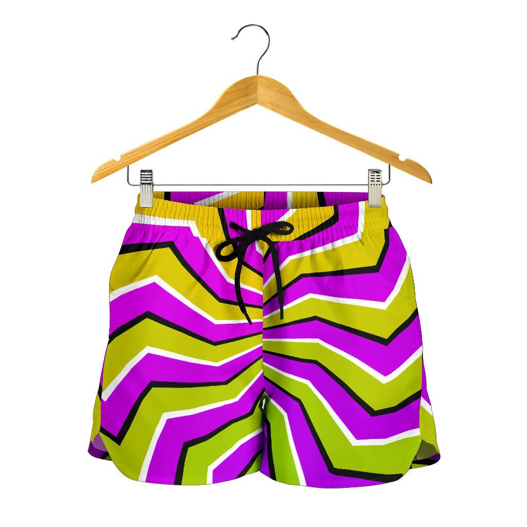 Colorful Dizzy Moving Optical Illusion Women's Shorts