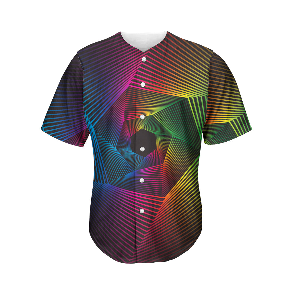 Colorful EDM Geometric Print Men's Baseball Jersey