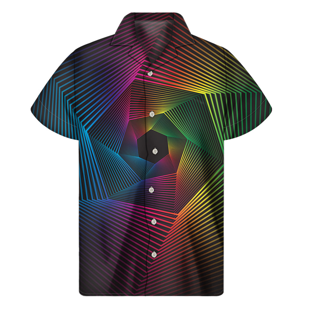 Colorful EDM Geometric Print Men's Short Sleeve Shirt