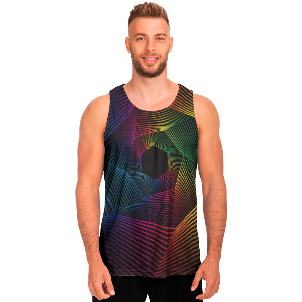 Colorful EDM Geometric Print Men's Tank Top