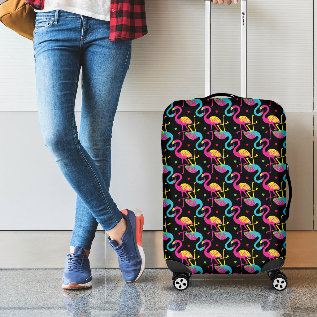 Colorful Flamingo Pattern Print Luggage Cover