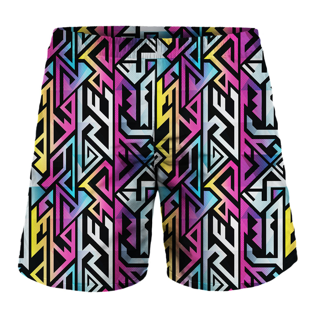 Colorful Geometric Tribal Pattern Print Men's Shorts