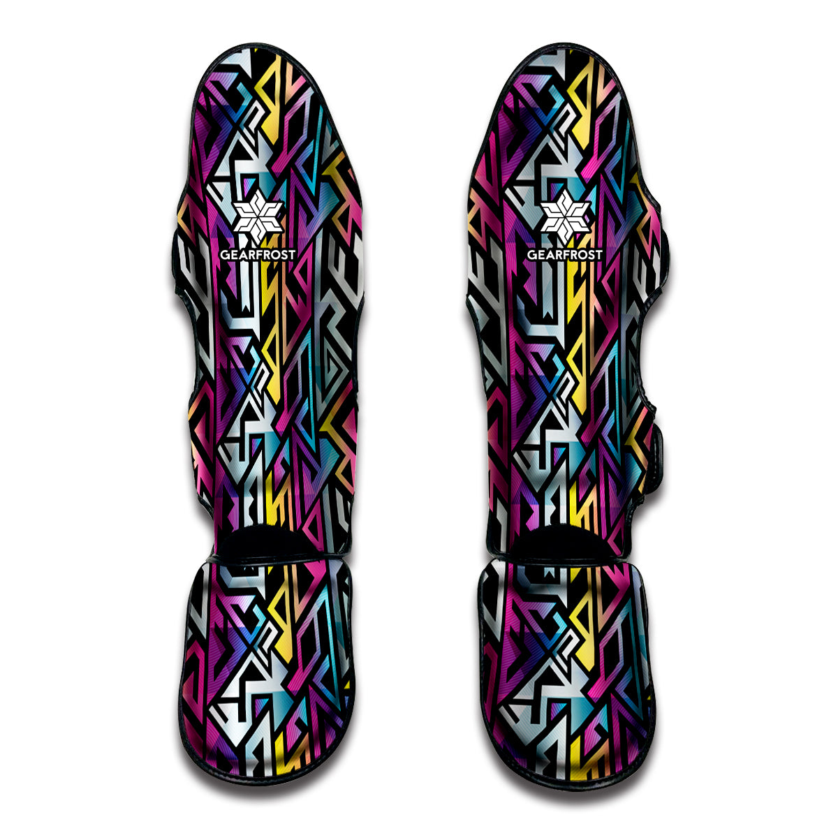 Colorful Geometric Tribal Pattern Print Muay Thai Shin Guards