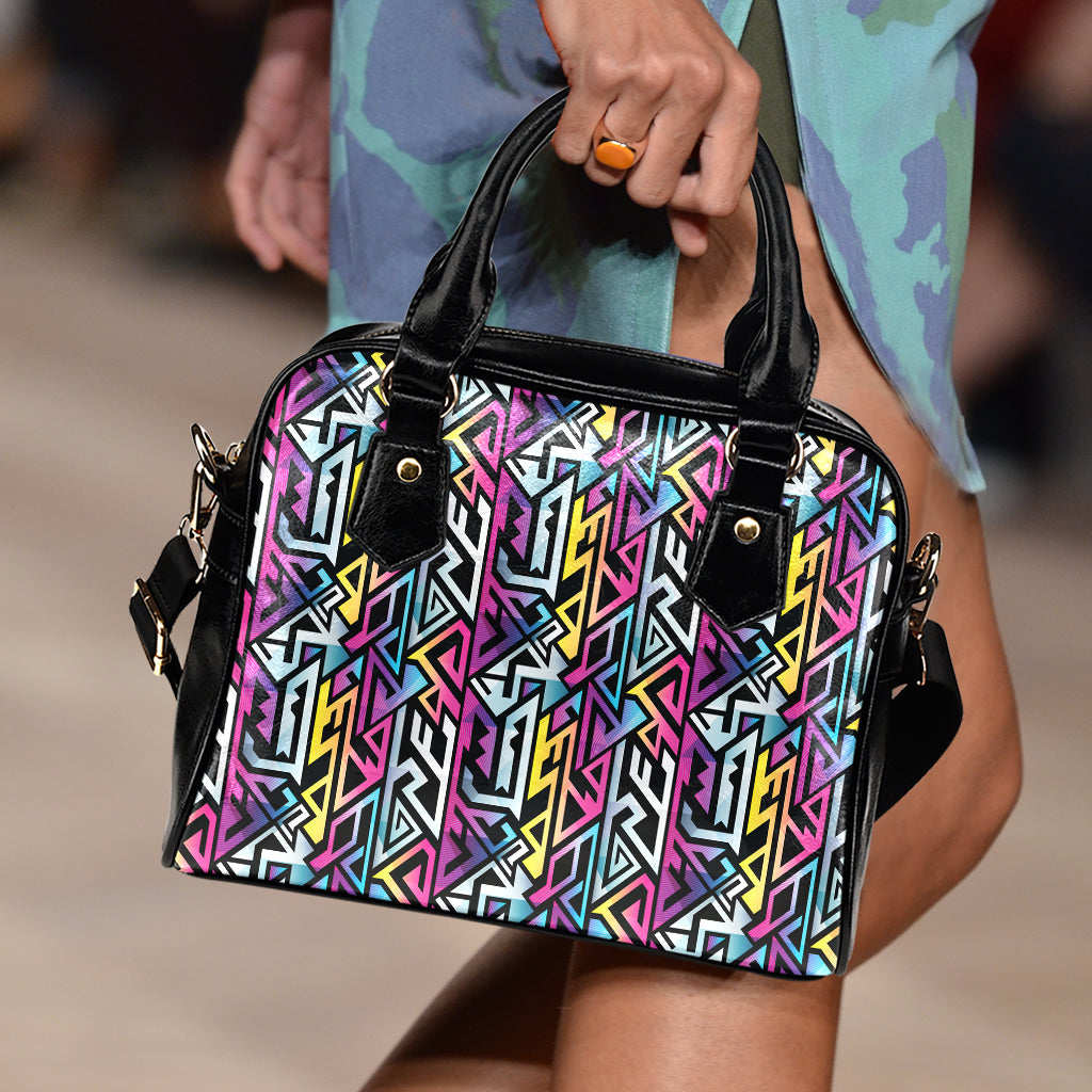 Colorful Geometric Tribal Pattern Print Shoulder Handbag