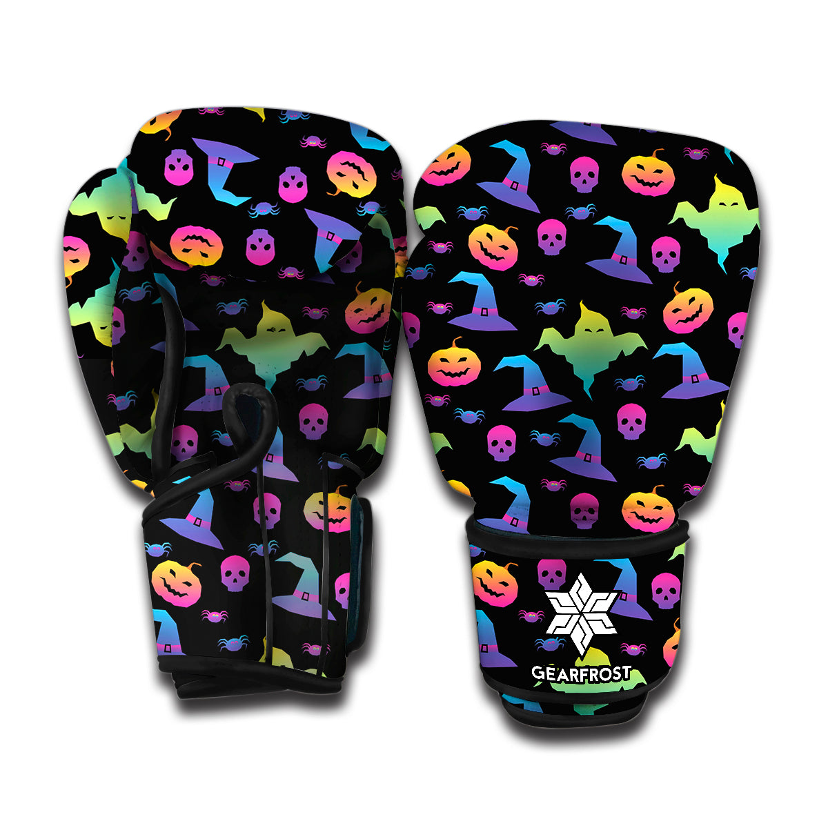 Colorful Halloween Party Pattern Print Boxing Gloves