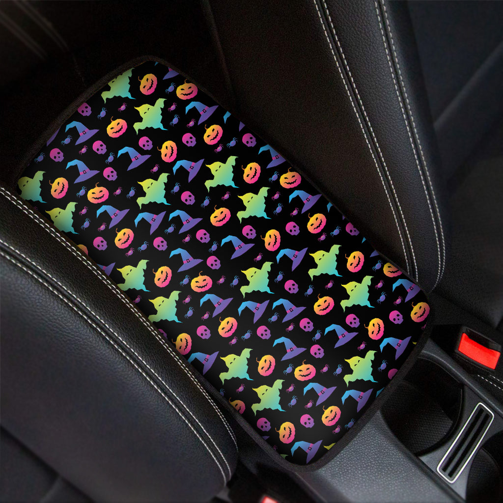 Colorful Halloween Party Pattern Print Car Center Console Cover