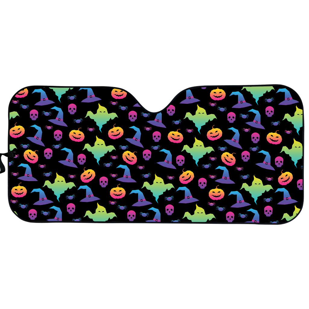 Colorful Halloween Party Pattern Print Car Sun Shade