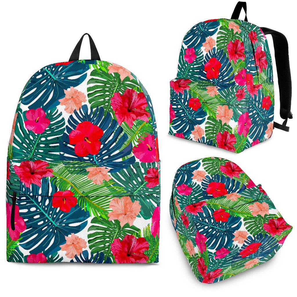 Colorful Hawaii Floral Pattern Print School Backpack