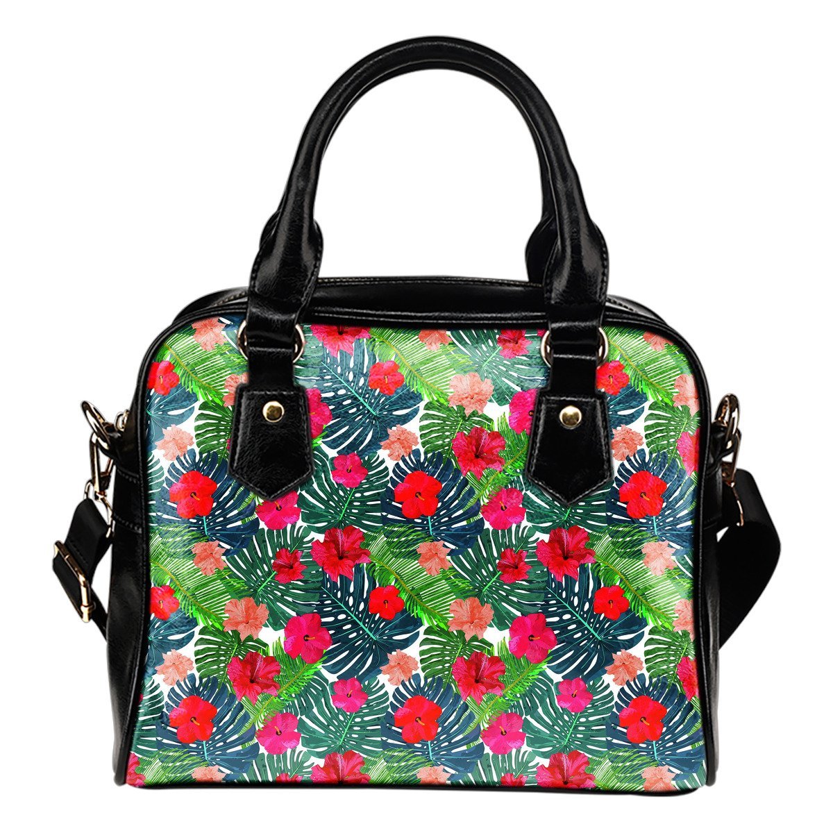 Colorful Hawaii Floral Pattern Print Shoulder Handbag