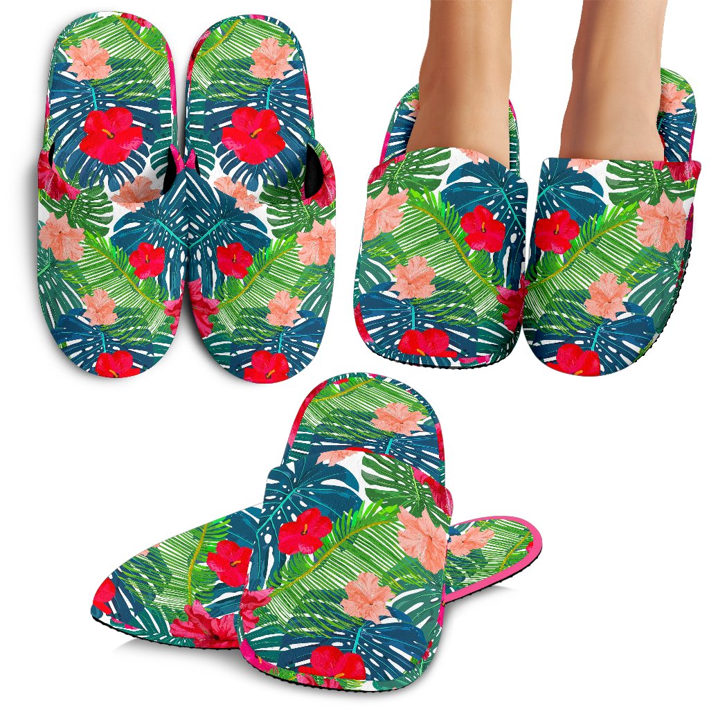 Colorful Hawaii Floral Pattern Print Slippers