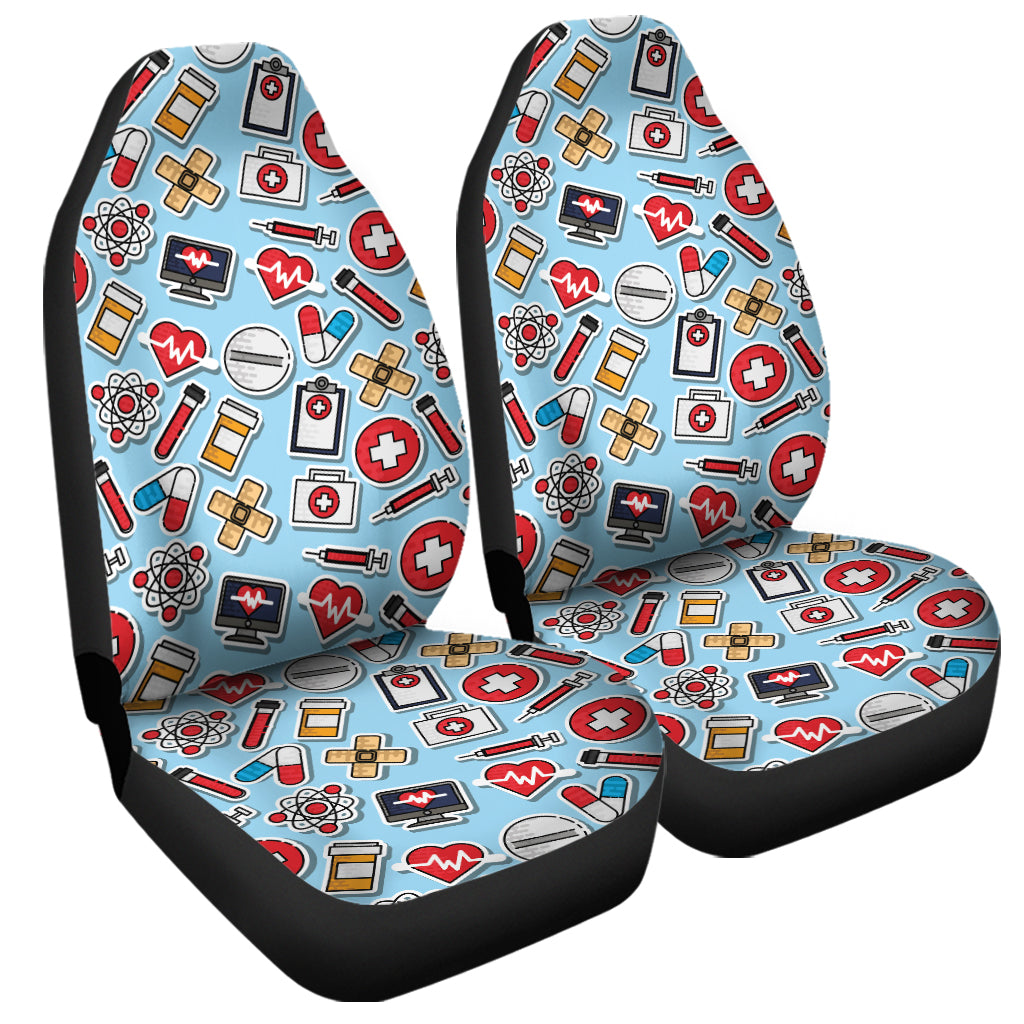 Colorful Medical Pattern Print Universal Fit Car Seat Covers