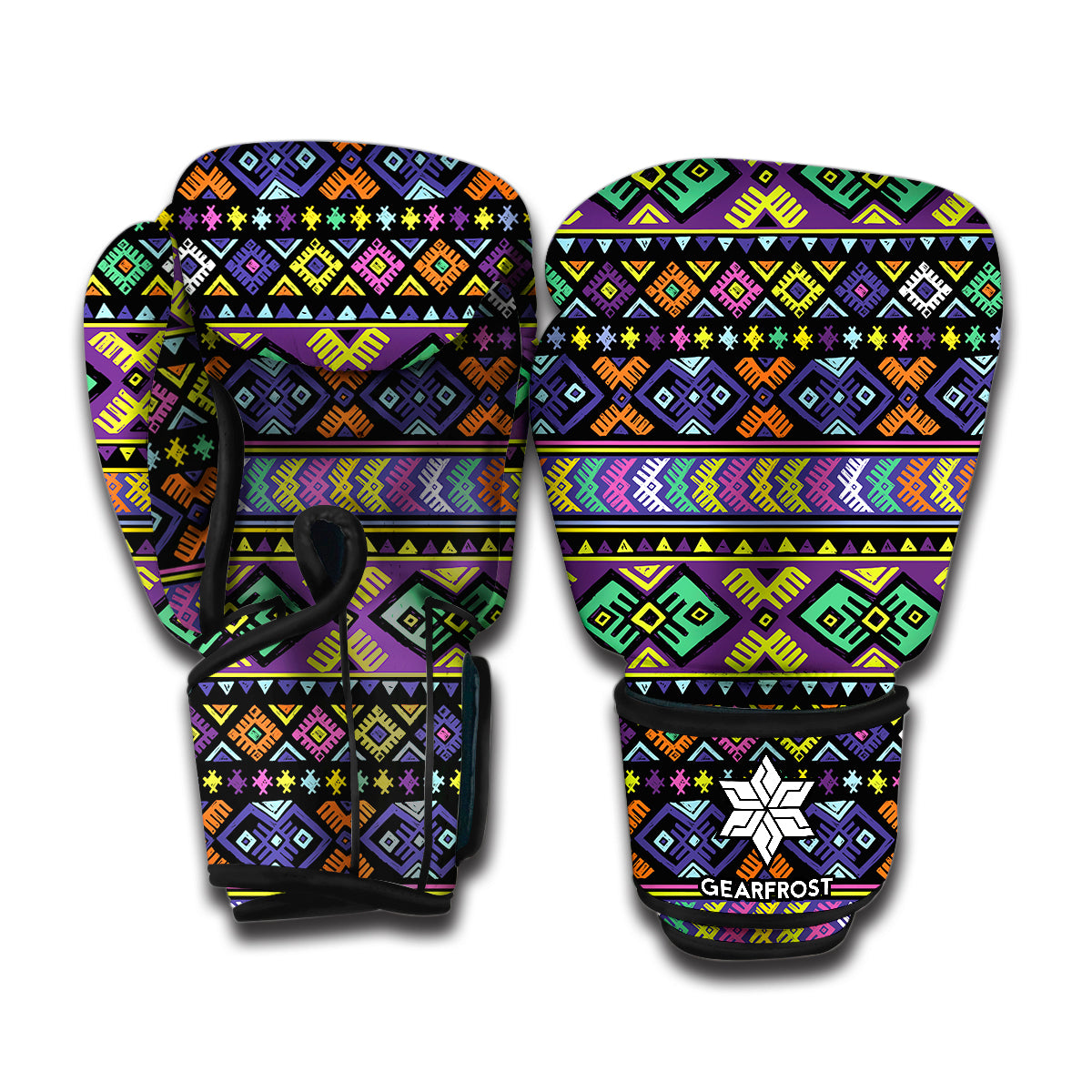 Colorful Native Navajo Tribal Print Boxing Gloves