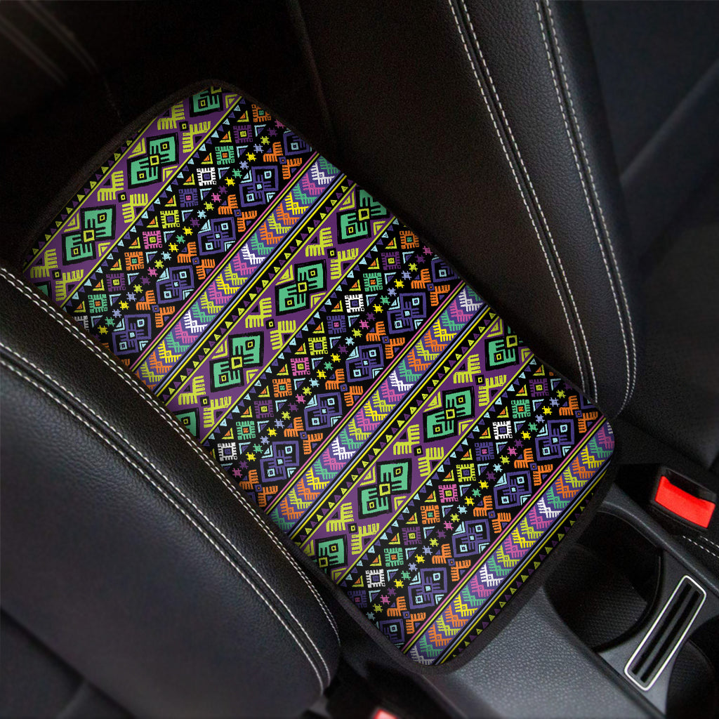 Colorful Native Navajo Tribal Print Car Center Console Cover