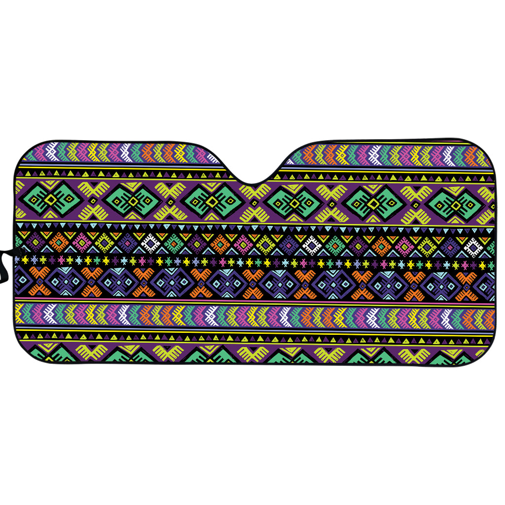 Colorful Native Navajo Tribal Print Car Sun Shade