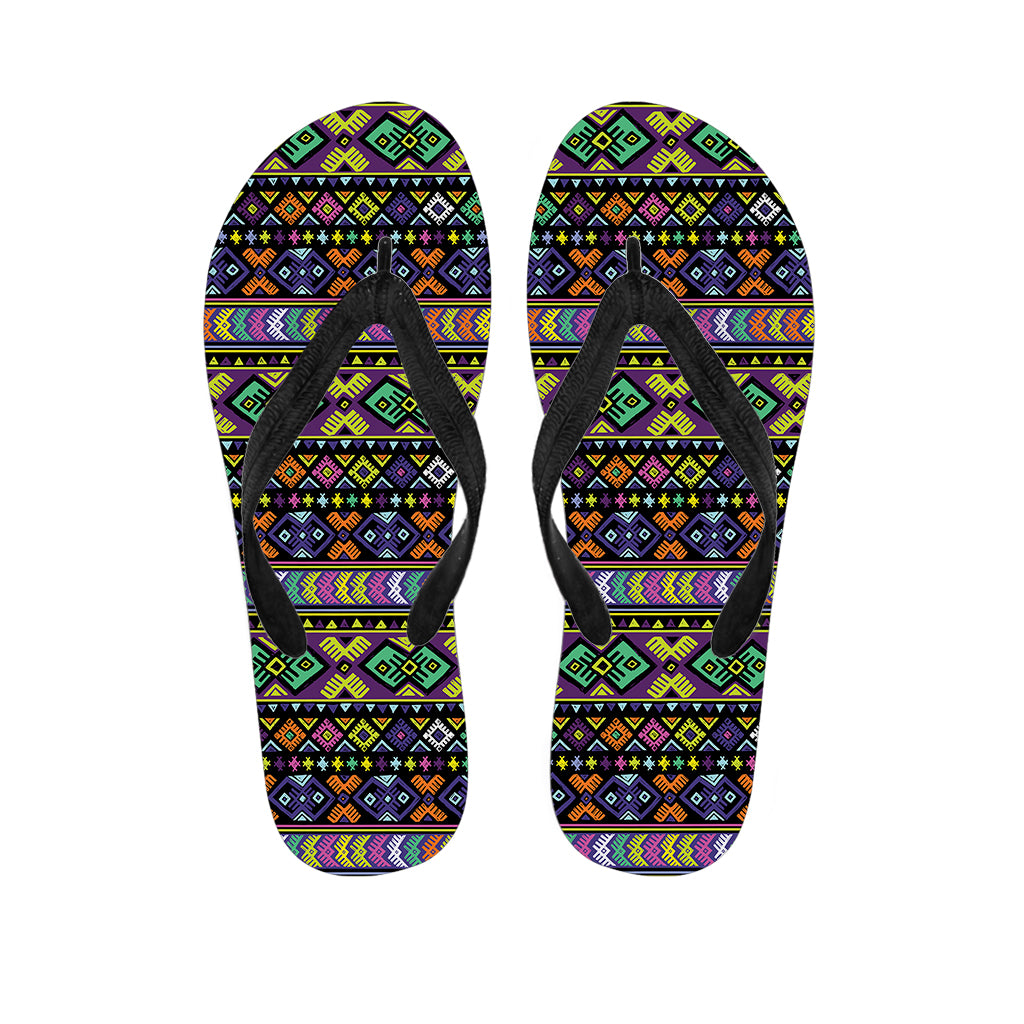 Colorful Native Navajo Tribal Print Flip Flops