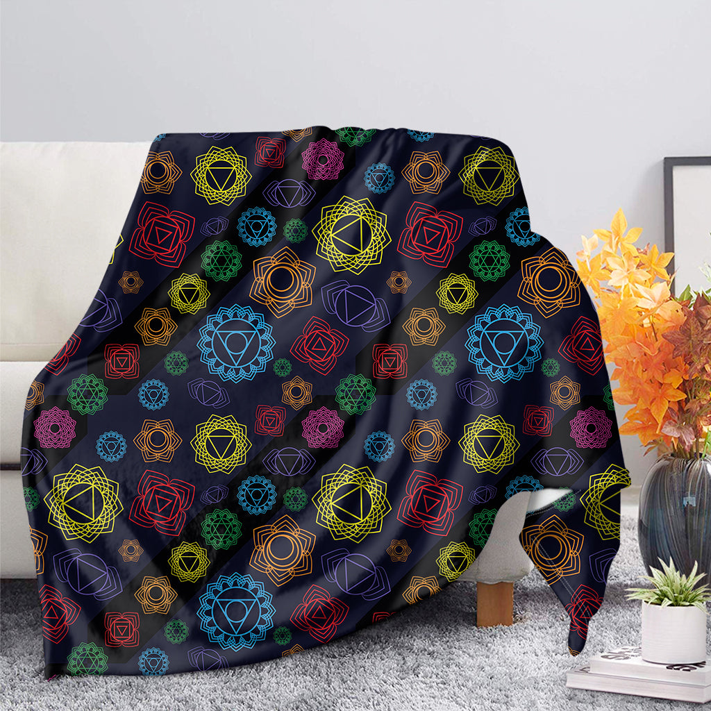 Colorful Seven Chakras Pattern Print Blanket