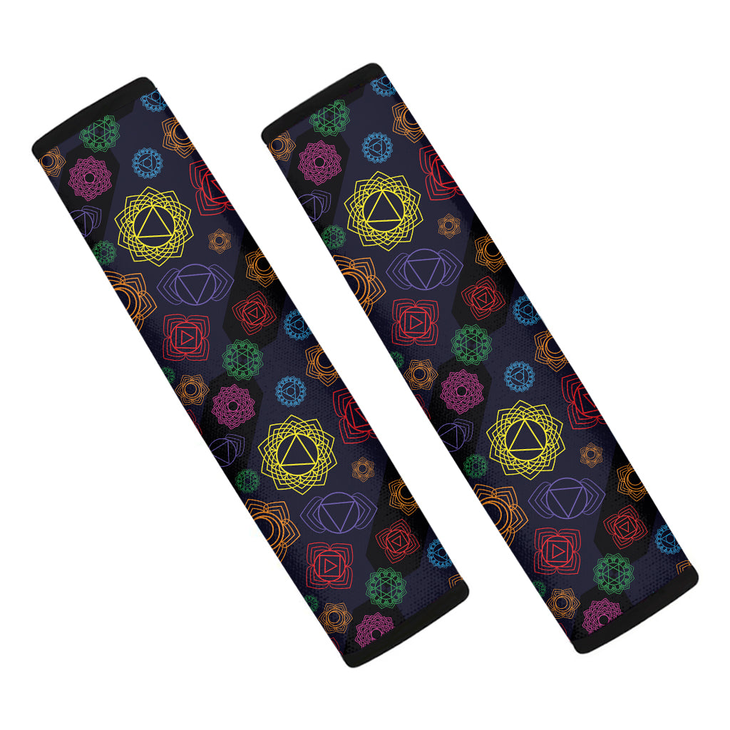 Colorful Seven Chakras Pattern Print Car Seat Belt Covers