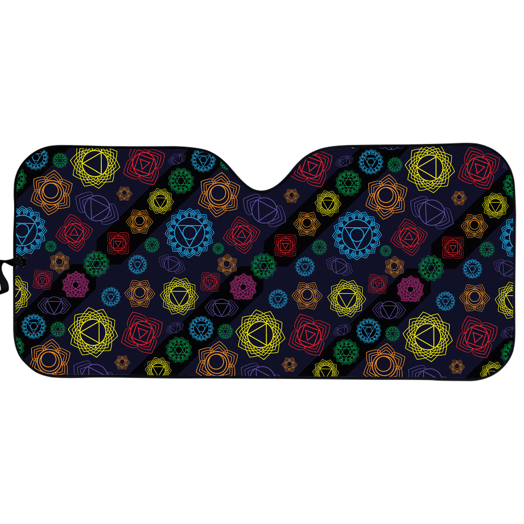 Colorful Seven Chakras Pattern Print Car Sun Shade