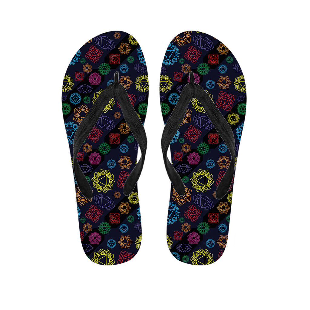 Colorful Seven Chakras Pattern Print Flip Flops