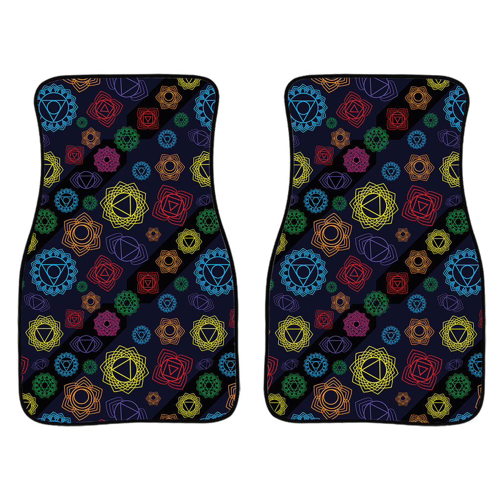 Colorful Seven Chakras Pattern Print Front Car Floor Mats