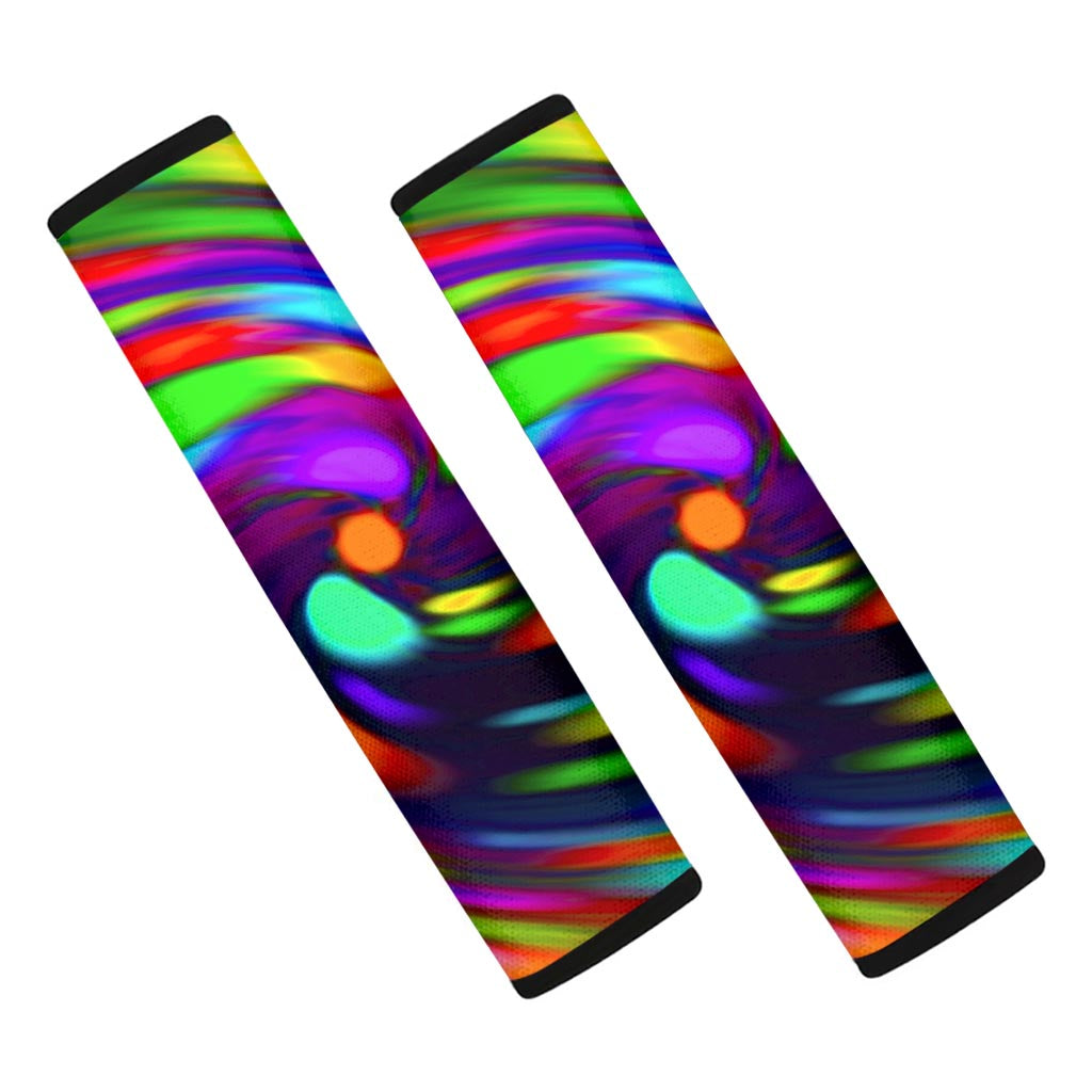 Colorful Spiral Trippy Print Car Seat Belt Covers