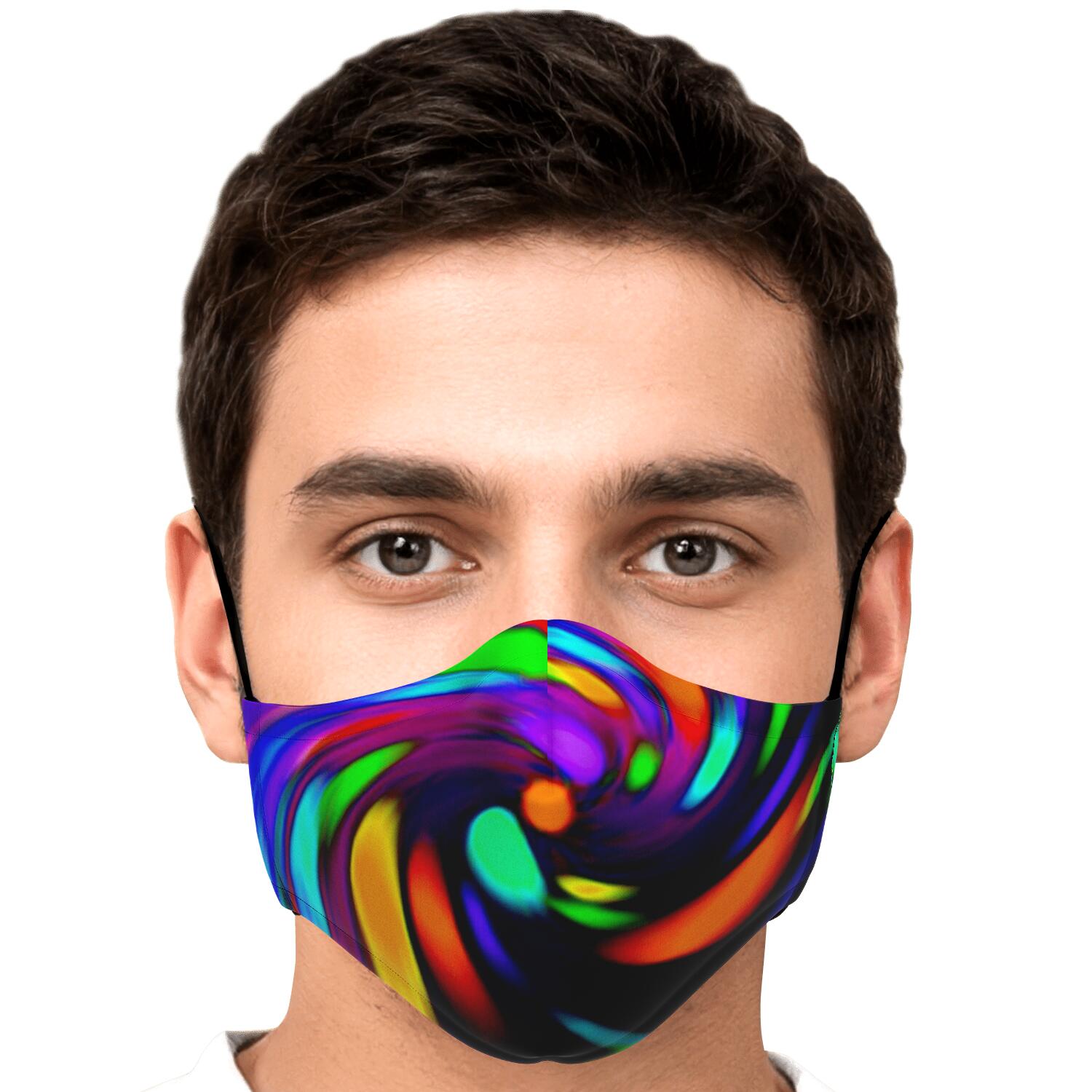 Colorful Spiral Trippy Print Face Mask