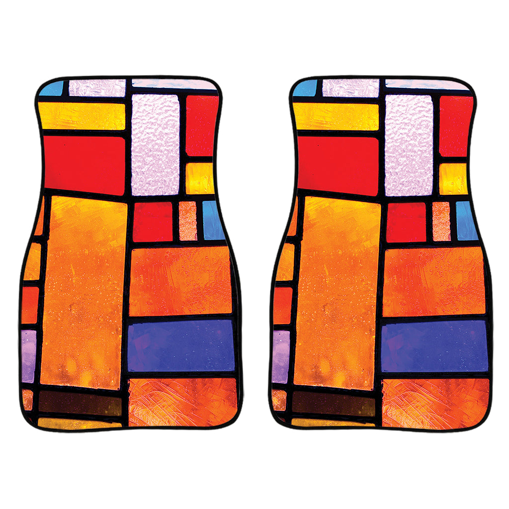 Colorful Stained Glass Mosaic Print Front Car Floor Mats