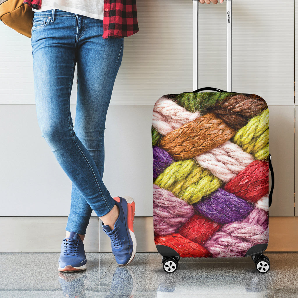 Colorful Wool Yarns Print Luggage Cover