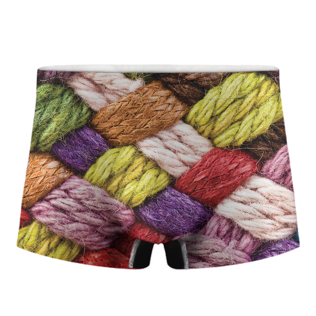 Colorful Wool Yarns Print Men's Boxer Briefs