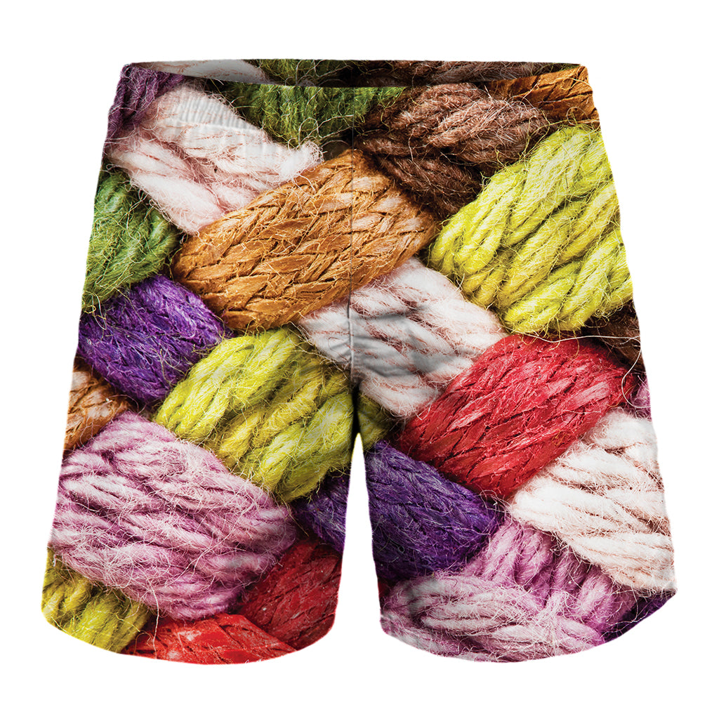Colorful Wool Yarns Print Men's Shorts