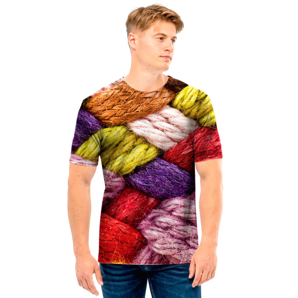 Colorful Wool Yarns Print Men's T-Shirt