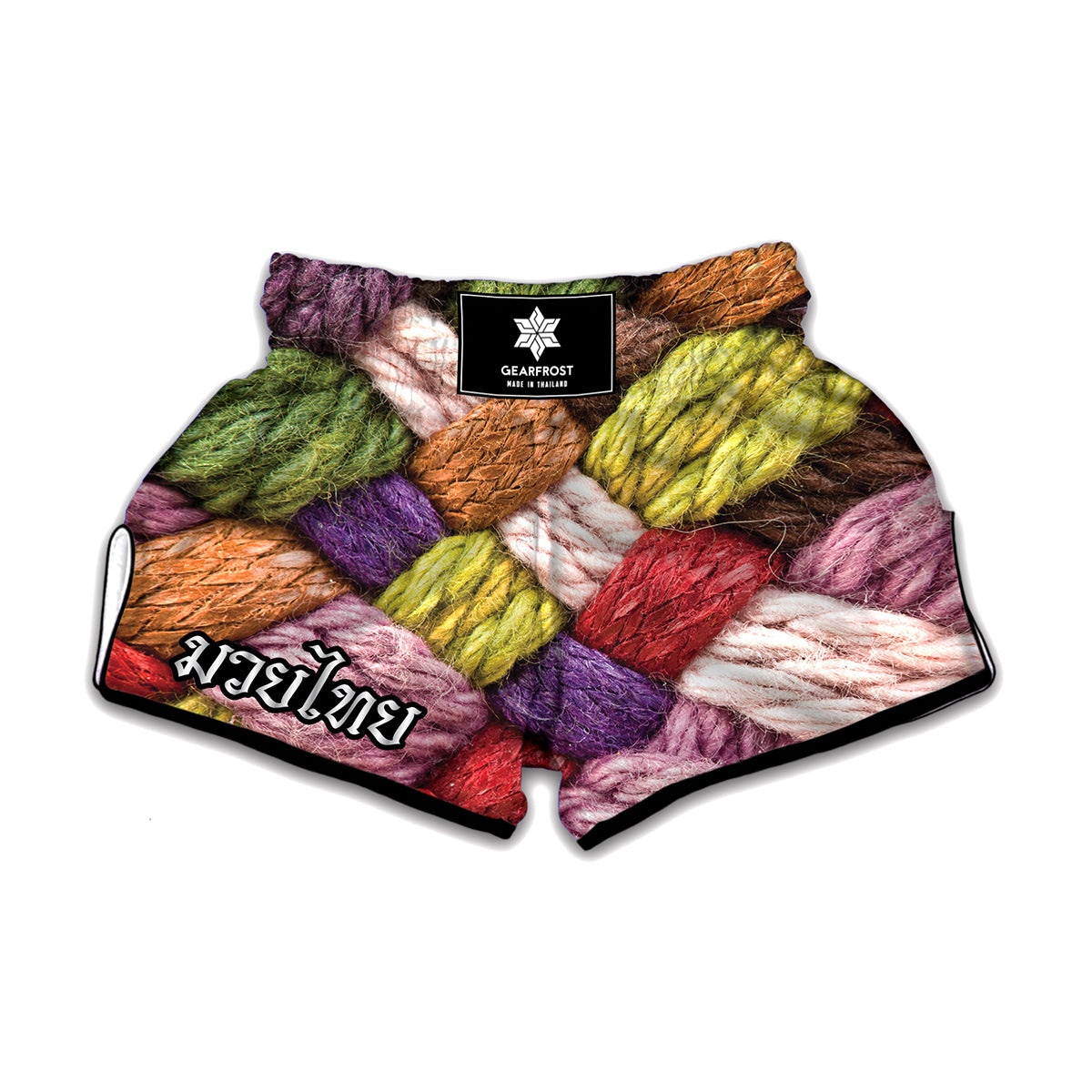 Colorful Wool Yarns Print Muay Thai Boxing Shorts