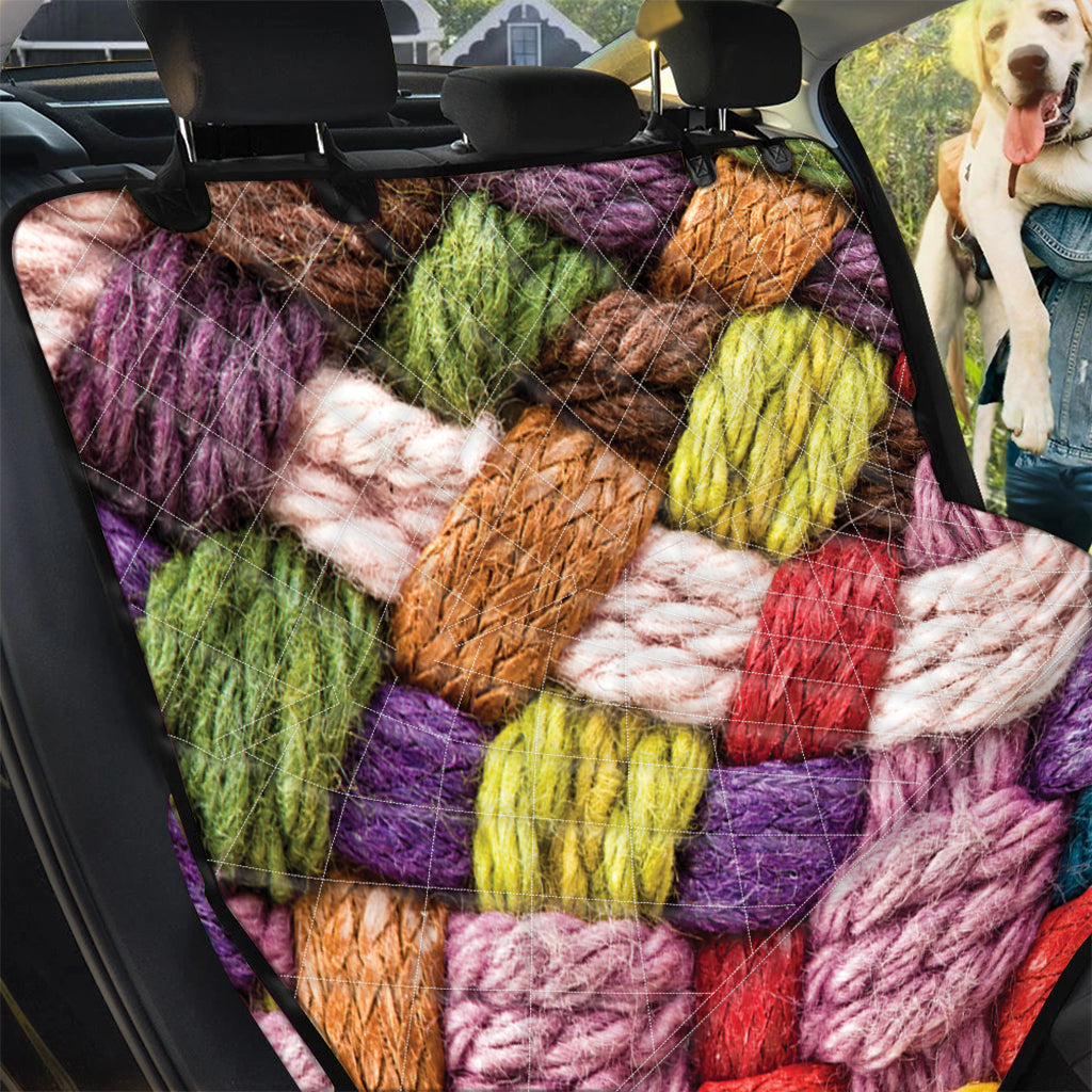 Colorful Wool Yarns Print Pet Car Back Seat Cover
