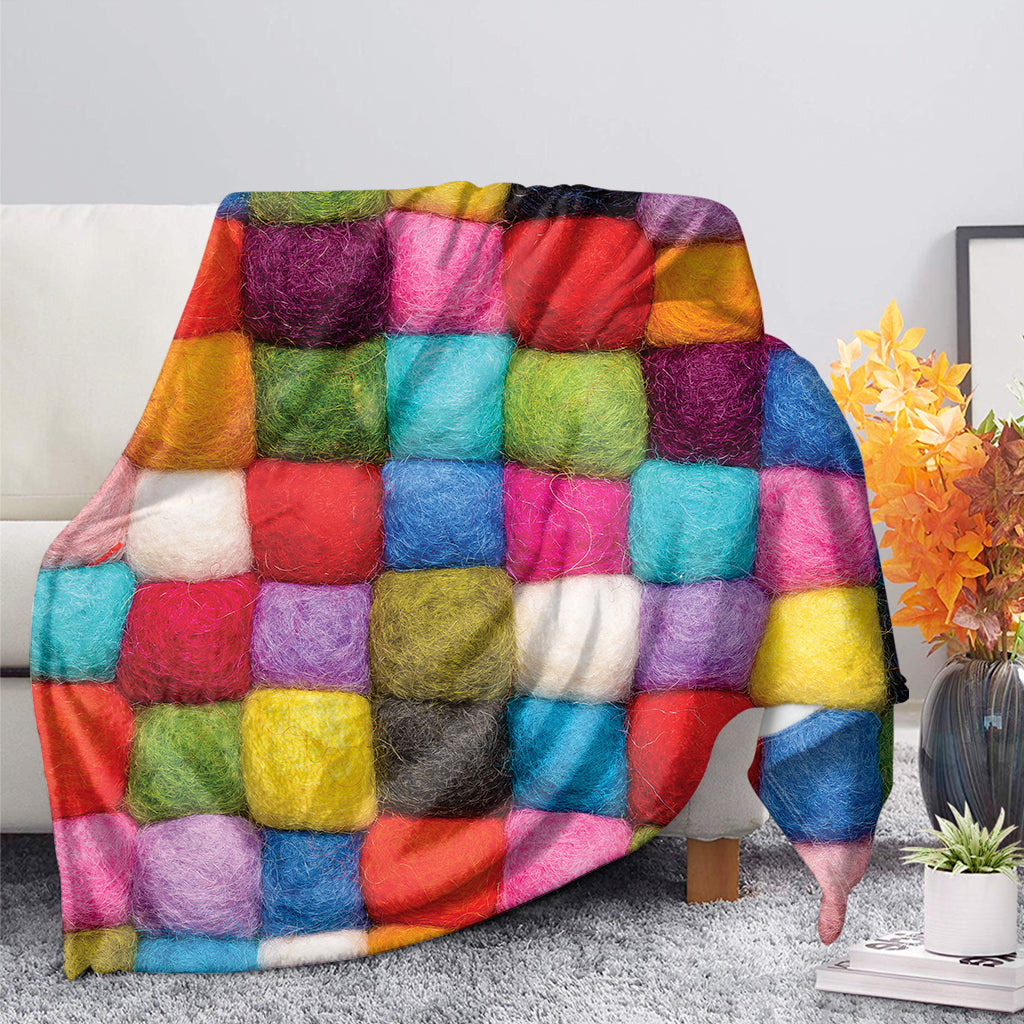 Colorful Yarn Balls Print Blanket