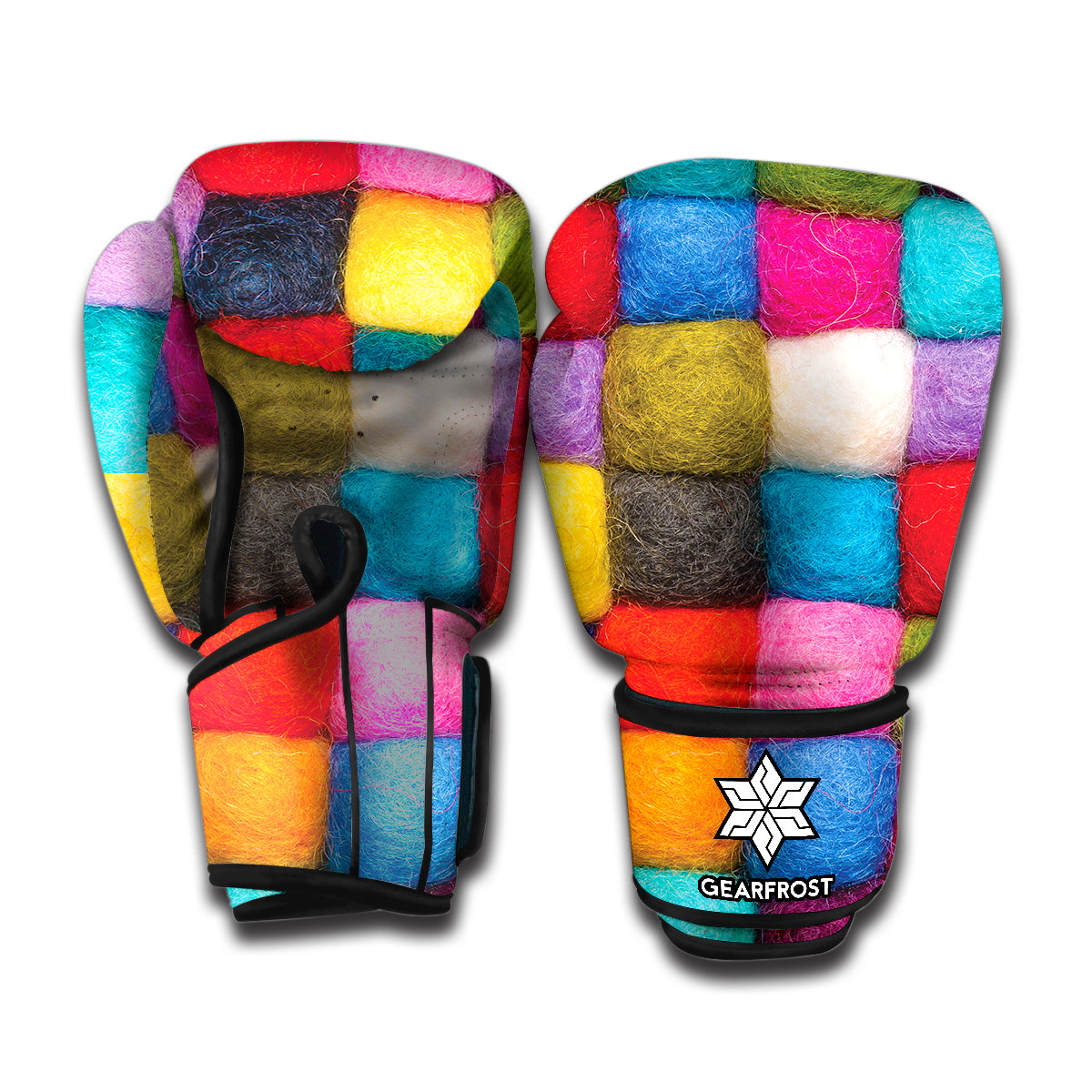 Colorful Yarn Balls Print Boxing Gloves