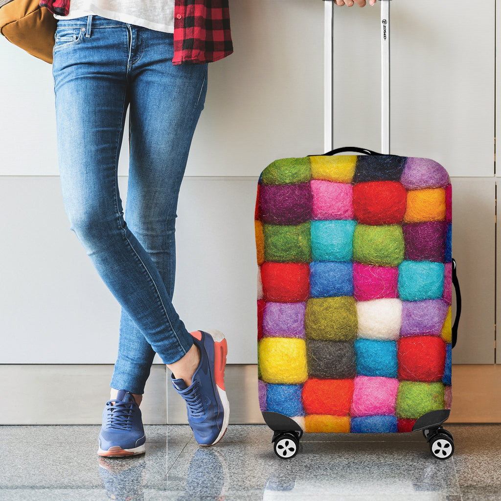 Colorful Yarn Balls Print Luggage Cover