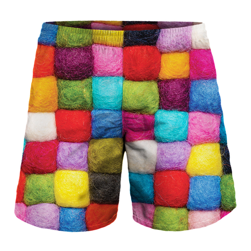 Colorful Yarn Balls Print Men's Shorts
