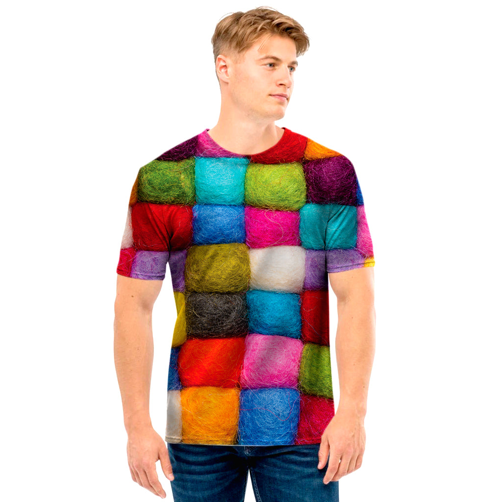 Colorful Yarn Balls Print Men's T-Shirt