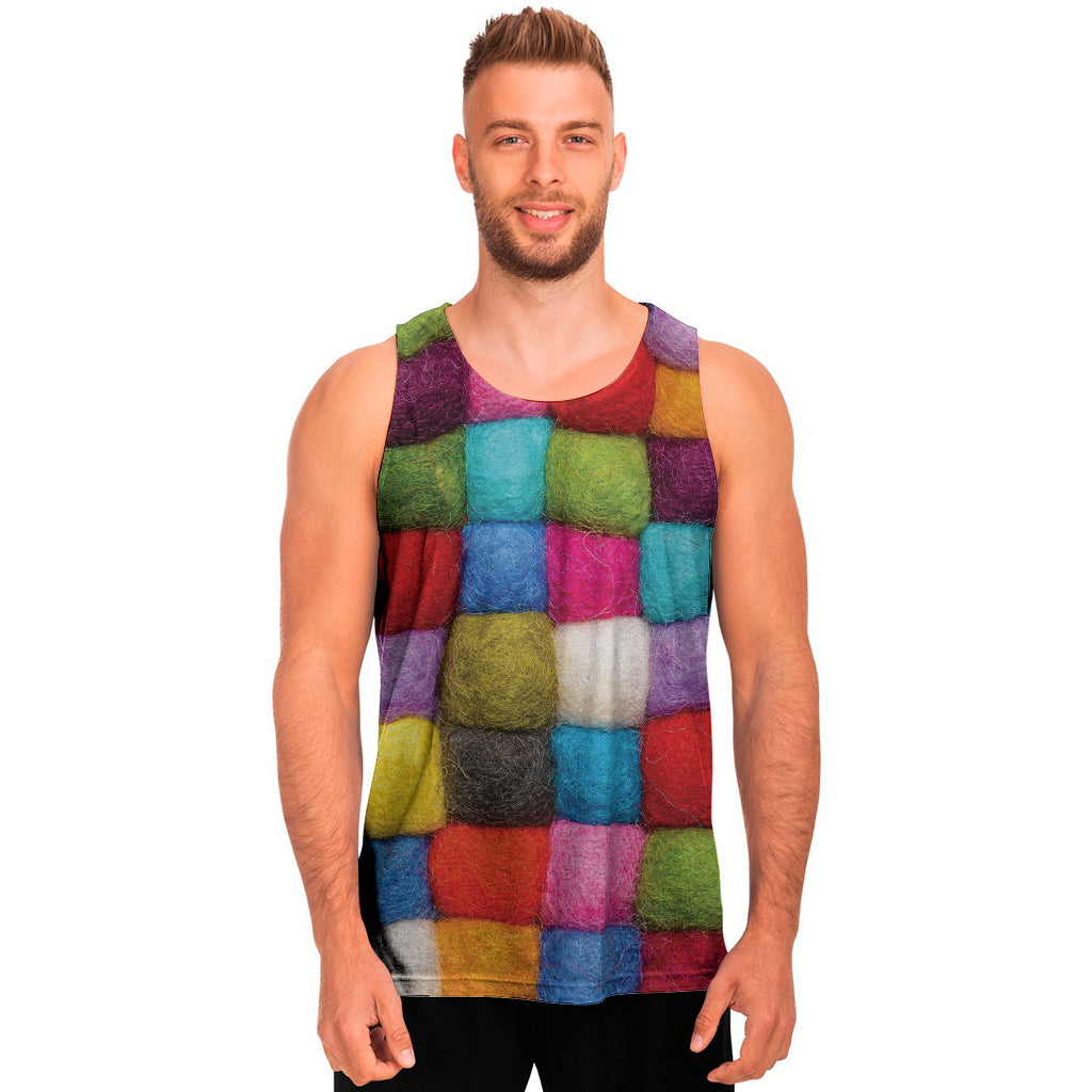 Colorful Yarn Balls Print Men's Tank Top