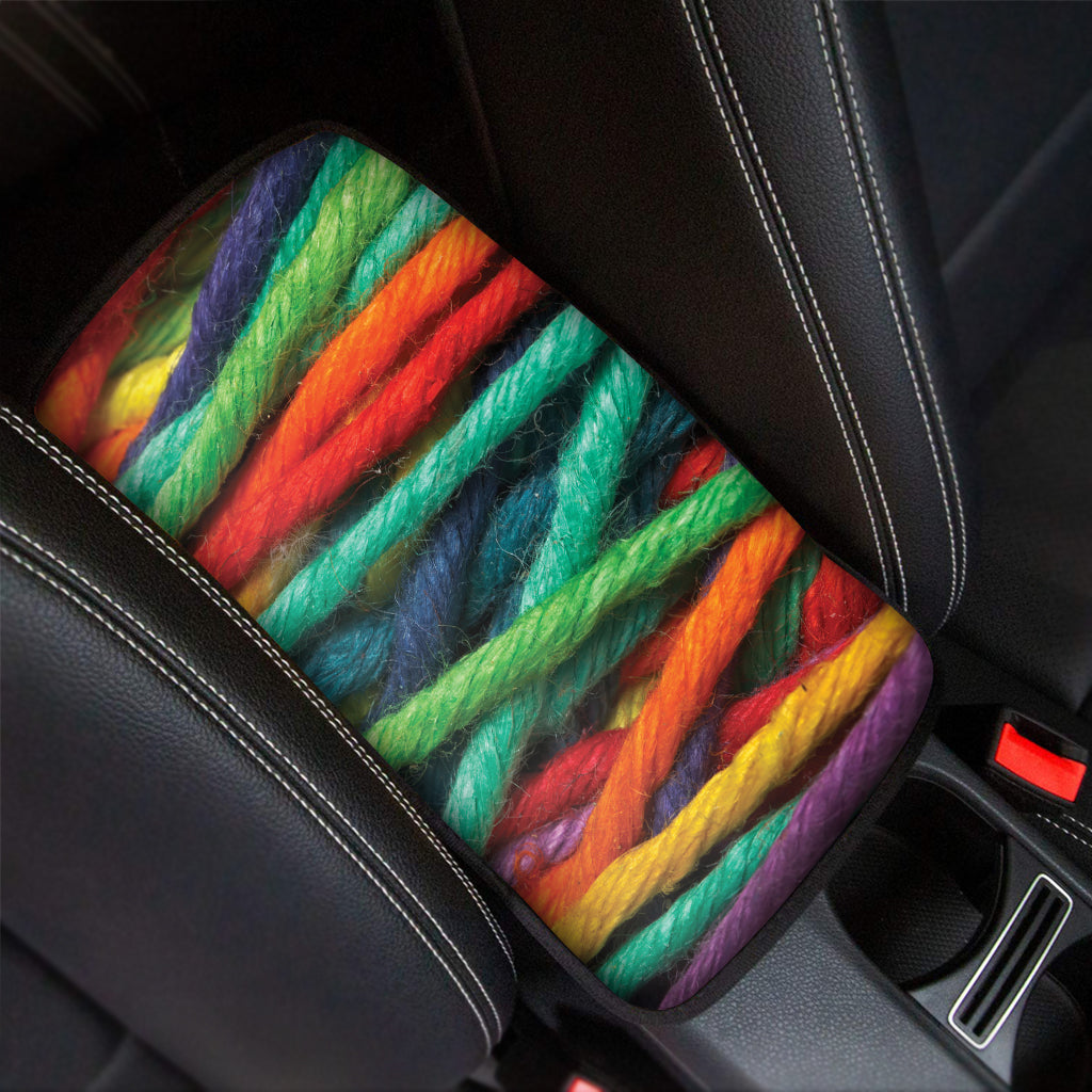Colorful Yarn Print Car Center Console Cover