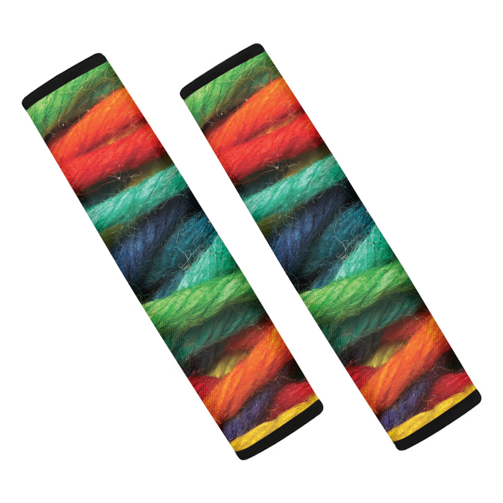 Colorful Yarn Print Car Seat Belt Covers