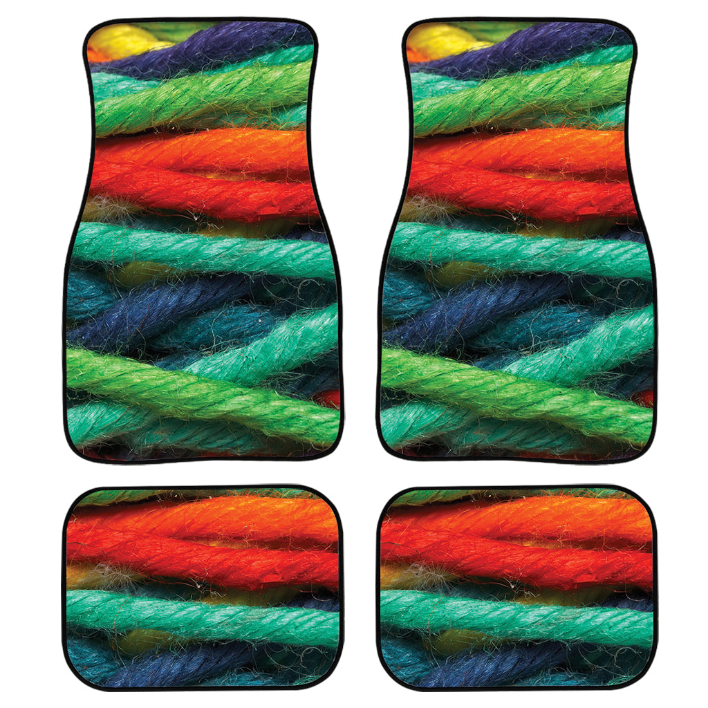 Colorful Yarn Print Front and Back Car Floor Mats