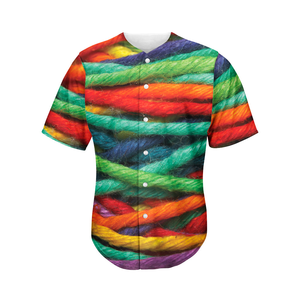 Colorful Yarn Print Men's Baseball Jersey
