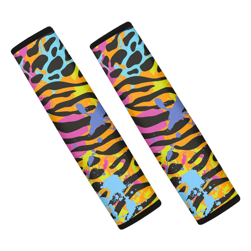 Colorful Zebra Leopard Pattern Print Car Seat Belt Covers