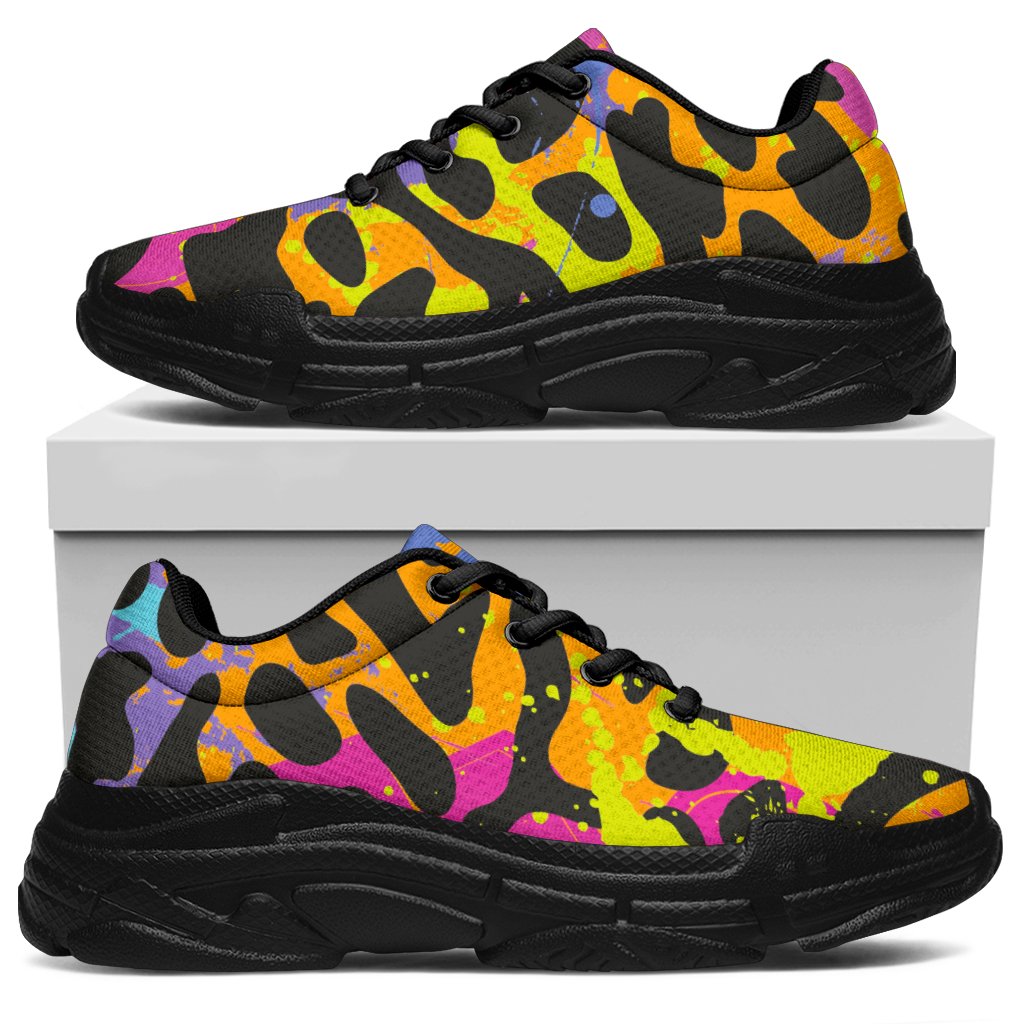 Colorful Zebra Leopard Pattern Print Chunky Sneakers