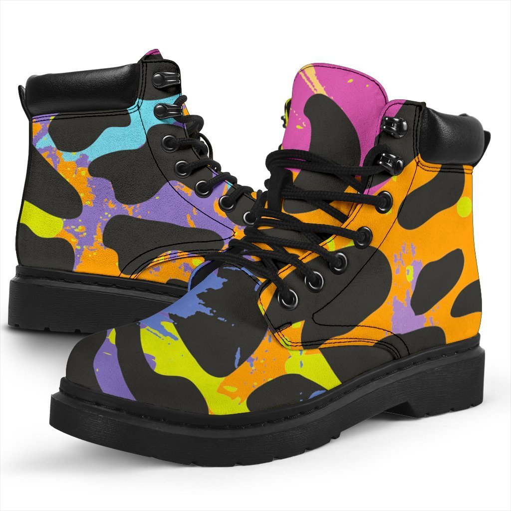 Colorful Zebra Leopard Pattern Print Classic Boots