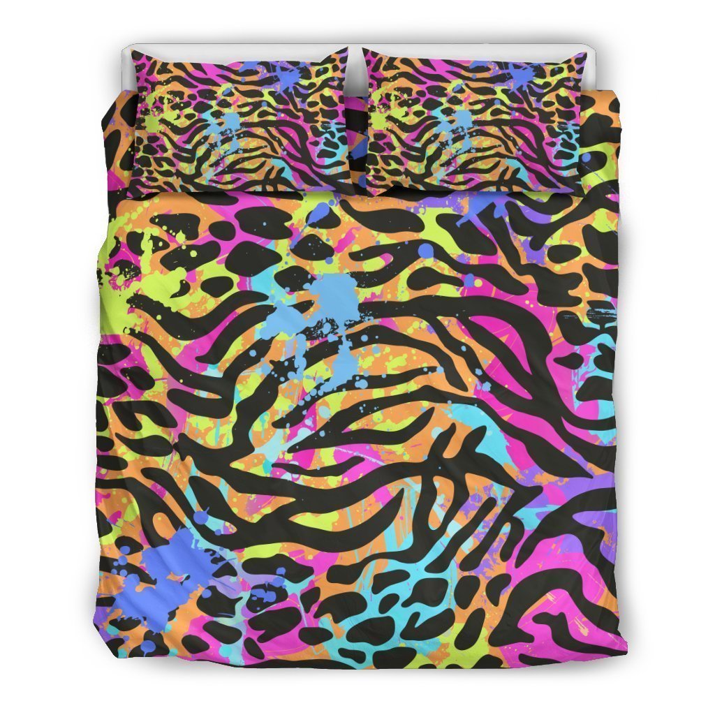 Colorful Zebra Leopard Pattern Print Duvet Cover Bedding Set