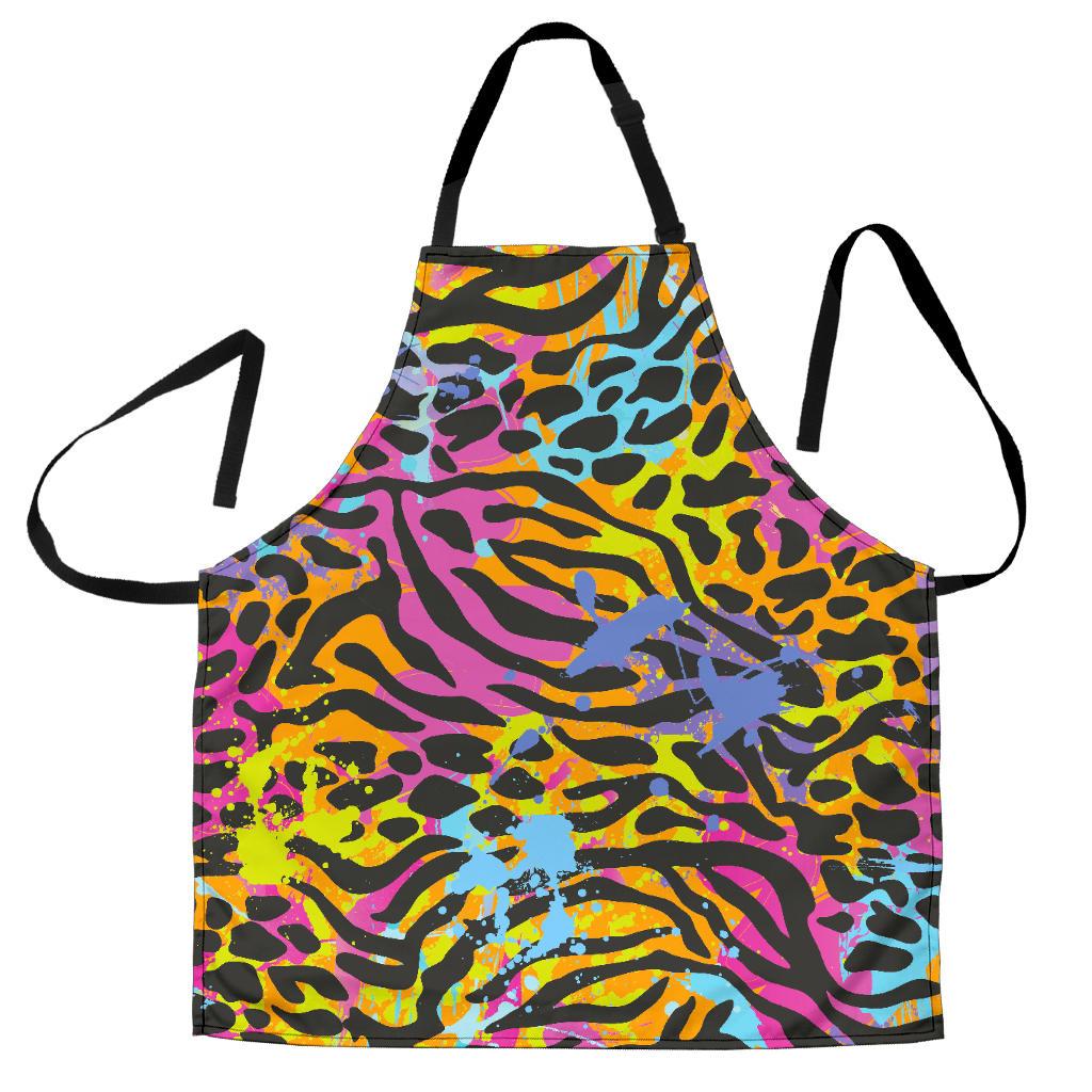 Colorful Zebra Leopard Pattern Print Men's Apron